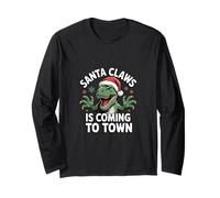 Babbo Natale Claws Sta arrivando in Città Stile Dinosauro Maglia a Manica