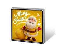 Babbo Natale con borsa gialla in velluto, spille e spille unisex giallo limone, spille quadrate leggere, gioielli per abbigliamento, scialle e cappello