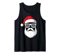 Babbo Natale con Cappello di Natale, Occhiali da Sole e Barba Piena Canotta
