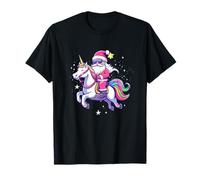 Babbo Natale con Gli Occhiali Si trasforma nel Natale su Un Unicorno Maglietta