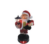 Babbo Natale con Lanterna Luminosa E con MUSICHETTA Natalizia 20 CM