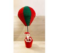 Babbo Natale Con Mongolfiera Estensibile Decorazione Natalizia 40x40x95cm