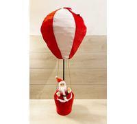 Babbo Natale Con Mongolfiera Estensibile Decorazione Natalizia 40x40x95cm