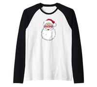 Babbo Natale con Occhiali da Sole UK Maglia con Maniche Raglan