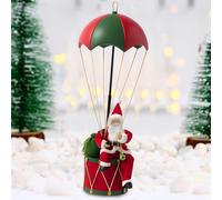 Babbo Natale con Paracadute Decorazione Addobbo Natalizio Rosso e Verde 60 cm
