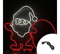 Babbo Natale con sacco luminoso da 60cm 480 Led Neon Flex Multicolore da esterno Wisdom