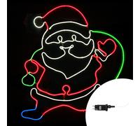 Babbo Natale con sacco luminoso da 60cm 960 Led Neon Flex Multicolore da esterno Wisdom