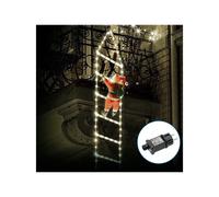 Babbo Natale con scaletta luminosa a basso voltaggio 3mt+3mt- 6500K luce fredda,