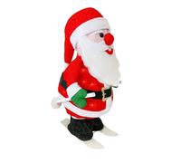 Babbo Natale con Scii 20X30X61 cm Luci e Movimento Decorazione Natalizia