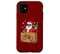 Babbo Natale consegna bicicletta scatola divertente ciclista Natale design Custodia per iPhone 11