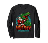 Babbo Natale DOMA Il T-Rex Stasera Divertente Natale Dino Maglia a Manica