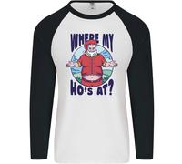 Babbo Natale Dove il Mio Ho's A ? Uomo L/S Baseball T-Shirt