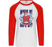 Babbo Natale Dove il Mio Ho's A ? Uomo L/S Baseball T-Shirt