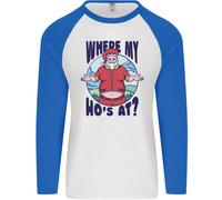 Babbo Natale Dove il Mio Ho's A ? Uomo L/S Baseball T-Shirt