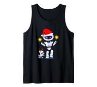Babbo Natale e Cervo Robot Divertente Geek Merry Christmas Xmas Canotta