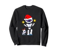 Babbo Natale e Cervo Robot Divertente Geek Merry Christmas Xmas Felpa
