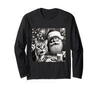 Babbo Natale e gatto Natale selfie divertente vacanza gatto Maglia a Manica