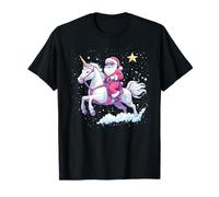 Babbo Natale e Il Suo Magico Unicorno creano Divertimento Festivo Maglietta