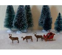 Babbo Natale E Renne Figurine, Scala N, 1:87, Incolore, Slitta