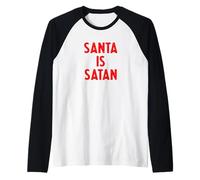 Babbo Natale è Satana Maglia con Maniche Raglan