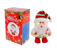 Babbo Natale Elettrico - 18,5x14x12 Cm, Ornamento Musicale di Babbo Natale con Luce, Decorazione Musicale Natalizia da Passeggio per Bambini, Ragazzi E Ragazze, Compleanno, Vacanze, Casa