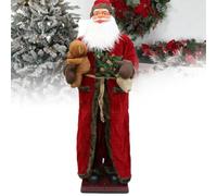 Babbo Natale Elettrico da 1,8 M,Animato Che Canta 8 Canzoni di Natale Babbo | Con viso realistico, interno o esterno for decorazioni natalizie