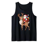 Babbo Natale Equitazione Renna Natale Uomini Ragazzi Ragazzi Ragazzi Natale Canotta