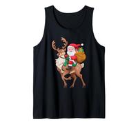 Babbo Natale Equitazione Renna Natale Uomini Ragazzi Ragazzi Ragazzi Natale Canotta