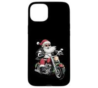 Babbo Natale equitazione su una moto Rock N Roll Custodia per iPhone 15 Plus