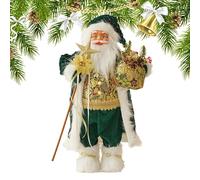 Babbo Natale Figura bambola - tessuto PP 15x10x30 cm vestiti verdi con borsa, design realistico durevole, natalizio santã claûs do per scena di visualizzazione delle finestre | Figurine di Sanța Cláus