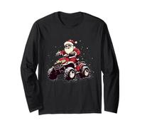 Babbo Natale fresco con veicolo quad per acrobazie festive Maglia a Manica