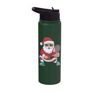Babbo Natale gioca a tennis Stainless Steel Insulated Water Bottle