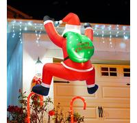 Babbo Natale gonfiabile da arrampicata con borsa regalo per il giardino sul