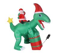 Babbo Natale gonfiabile di Natale sul dinosauro, luci a LED a 7,87 piedi fa esplodere l'arredamento di natali
