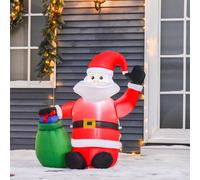 Babbo Natale Gonfiabile luminoso a LED in Poliestere 70 x 45 x 120cm con Ventilatore Rosso Crea la perfetta atmosfera natalizia con il Babbo Natale gonfiabile HOMCOM. Realizzato con materiale durevole