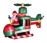 Babbo Natale Gonfiabile su Elicottero 155x63x107 cm con Luci LED Multicolore