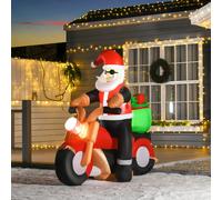 Babbo Natale Gonfiabile su Motocicletta 165cm con Luci LED Integrate, Decorazione Natalizia da Esterno E chi l'ha detto che le decorazioni di Natale sono tutte uguali? Fatti notare e stupisci i vicini