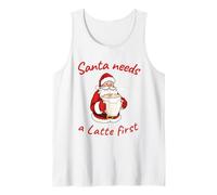 Babbo Natale ha Bisogno di Un Latte per la Prima Vacanza di Natale per Gli Amanti del caffè Canotta