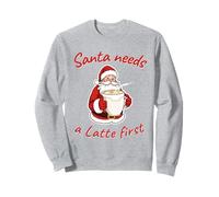 Babbo Natale ha Bisogno di Un Latte per la Prima Vacanza di Natale per Gli Amanti del caffè Felpa