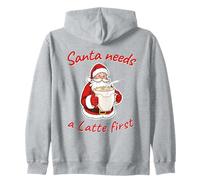 Babbo Natale ha Bisogno di Un Latte per la Prima Vacanza di Natale per Gli Amanti del caffè Felpa con Cappuccio