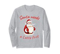 Babbo Natale ha Bisogno di Un Latte per la Prima Vacanza di Natale per Gli Amanti del caffè Maglia a Manica