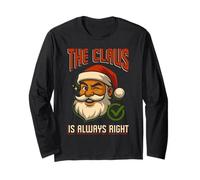 Babbo Natale ha Sempre Ragione Natale Santa Xmas Family Maglia a Manica