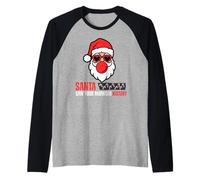 Babbo Natale ha Visto la Storia del Browser Divertente Design Natalizio Maglia con Maniche Raglan