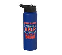 Babbo Natale Helper Brian Divertente Natale Brian Nome Stainless Steel Insulated Water Bottle