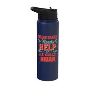 Babbo Natale Helper Brian Divertente Natale Brian Nome Stainless Steel Insulated Water Bottle