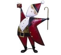 Babbo natale in metallo rosso cm 70,5x23xh110