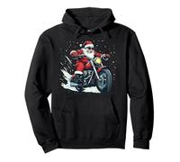 Babbo Natale in Moto Che Porta Gioia per Le Vacanze Felpa con Cappuccio