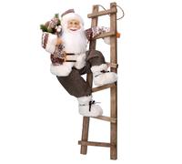 Babbo natale in tessuto bianco su scala cm xh45