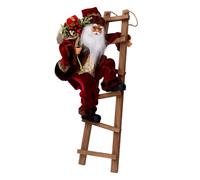 Babbo natale in tessuto bordeaux su scala cm xh45