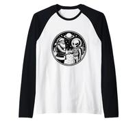 Babbo Natale incontra l'essere extraterrestre alieno spaziale Maglia con Maniche Raglan